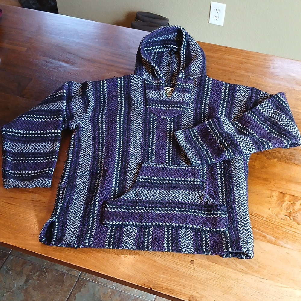 Baja Joe Striped Purple and Gray Hoodie
